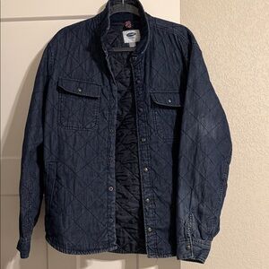 Old Navy Men's Dark Blue Quilted Shirt Jacket